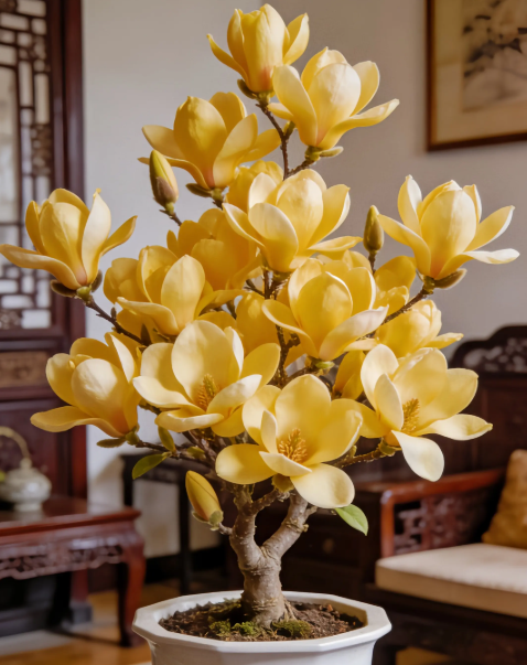 Magnolia liliiflora hagymái (lila orchideák) 🌸 A virágok elrejtik a leveleket, az illat betölti a levegőt