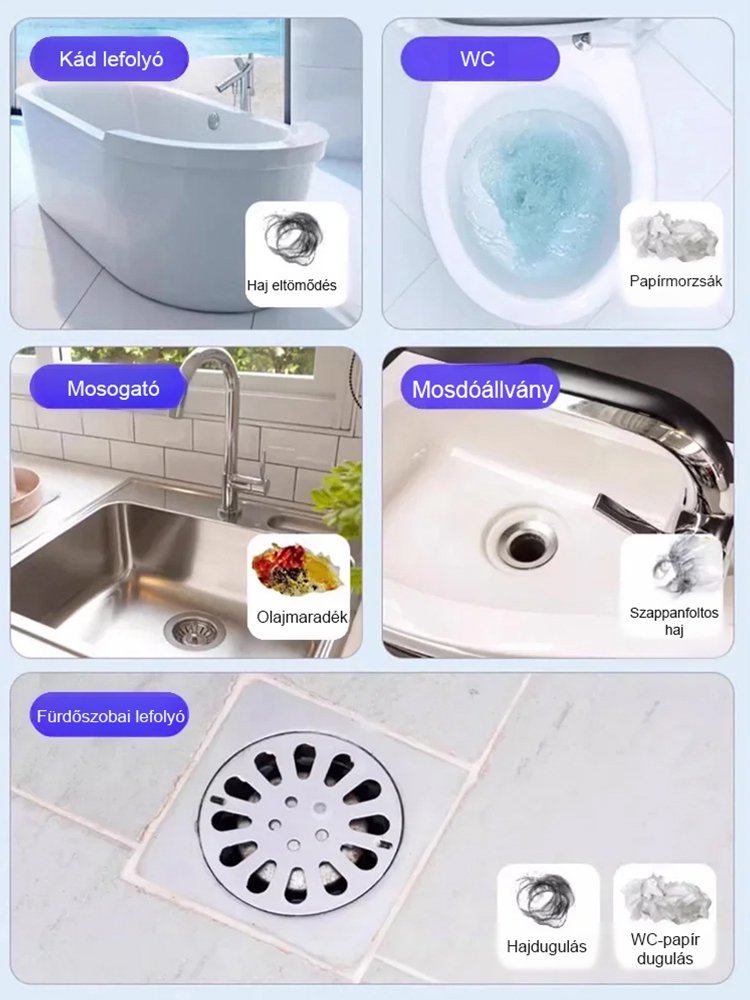 【3 perc alatt mindent kitisztít】Erős csőtisztító szer