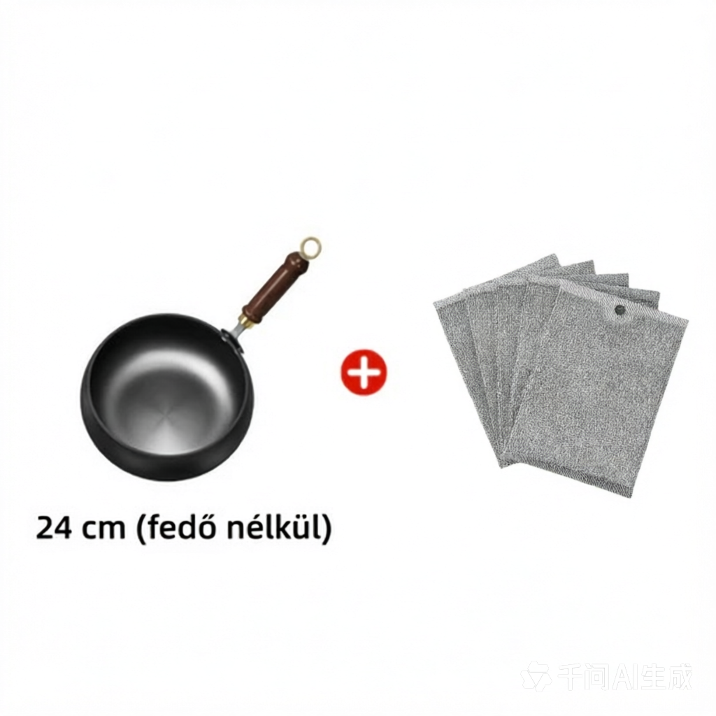 🧑🍳 Bevonat nélküli vasedény – hagyományos, tartós, minden tűzhelyre – Utánvét 💪