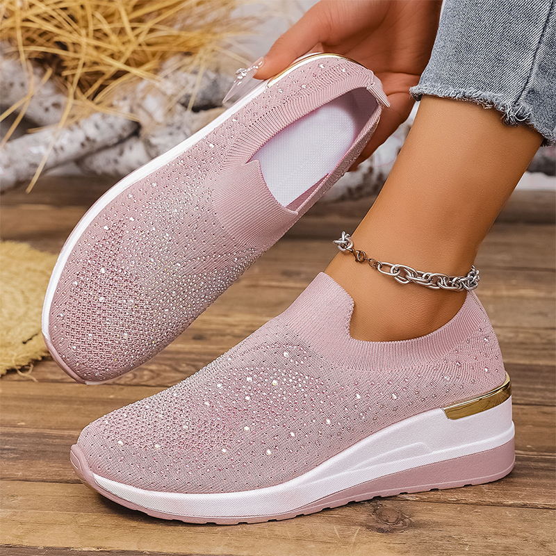 🌬️🏃♀️ Női strasszos pillangós slip-on sportcipő – Csillámló kényelem és könnyed viselet ✨🦋