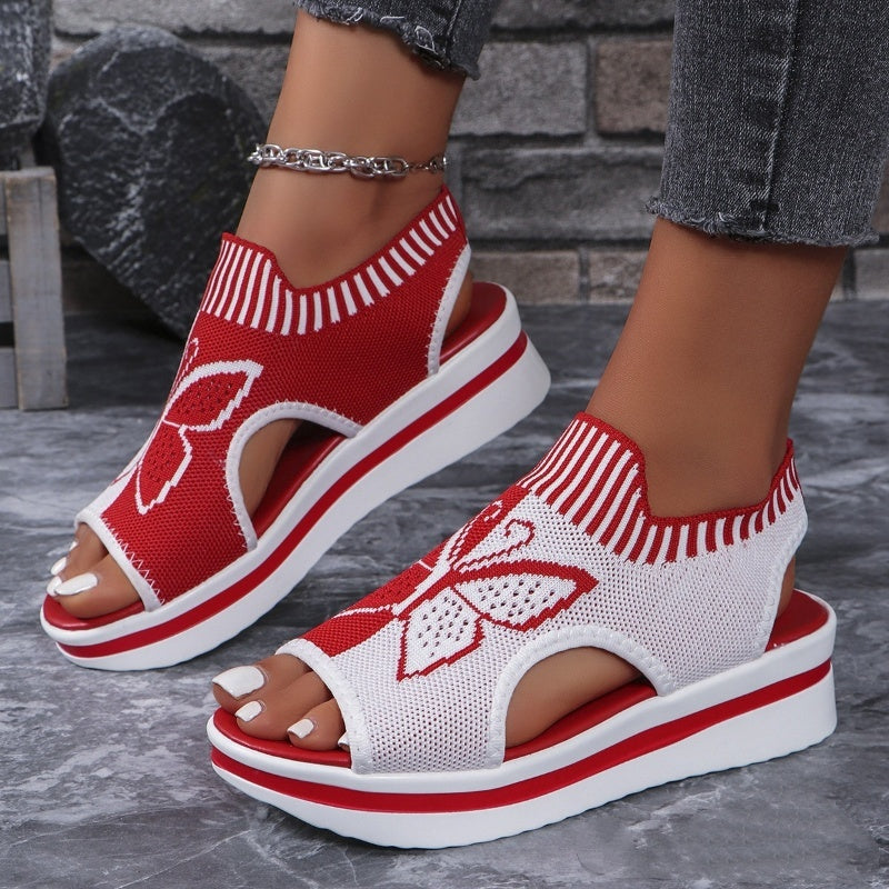 🦋👡Női szabadidős, nyitott orrú, vastag talpú strandpapucs (EU 36-43) 🏖️