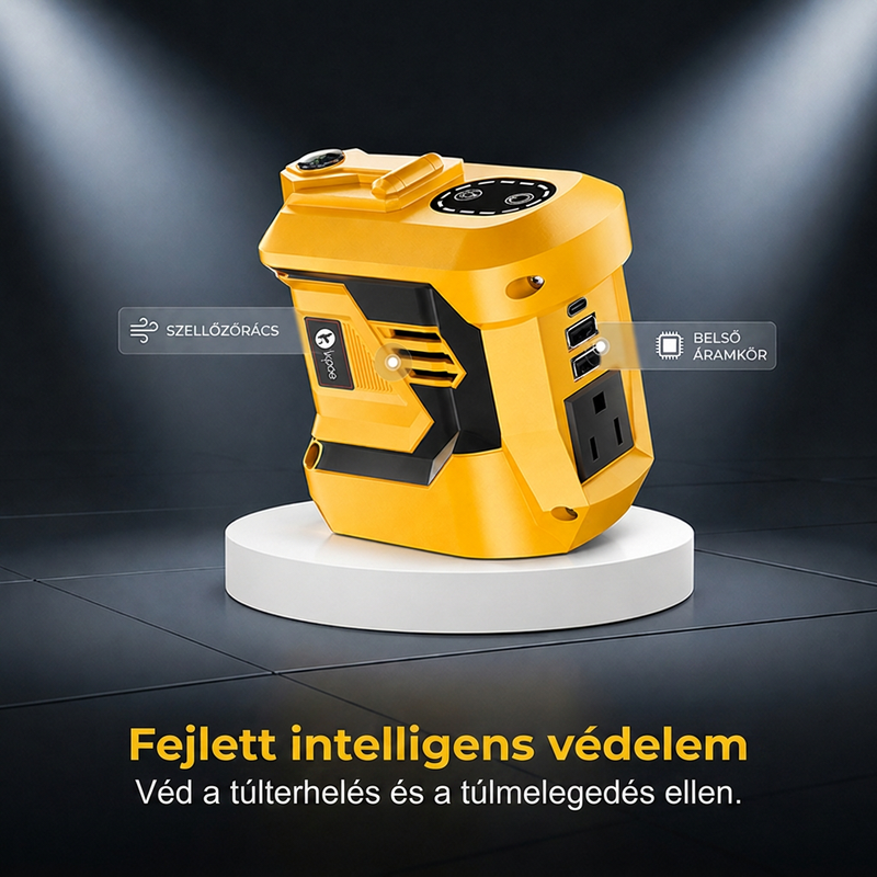 ⚡ Táplálja eszközeit bárhol – 300W hordozható feszültségátalakító 18V szerszámakkumulátorokhoz 🔋🛠️