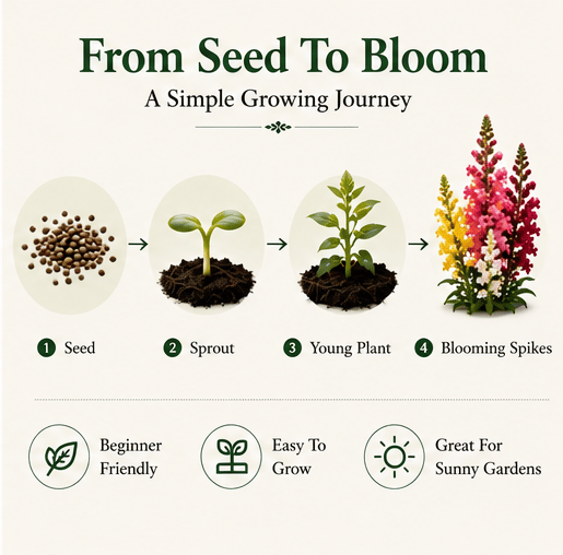 Royal Garden Snapdragon Seeds – Kertészek választása magas, színes vágott virágaihoz 🌸