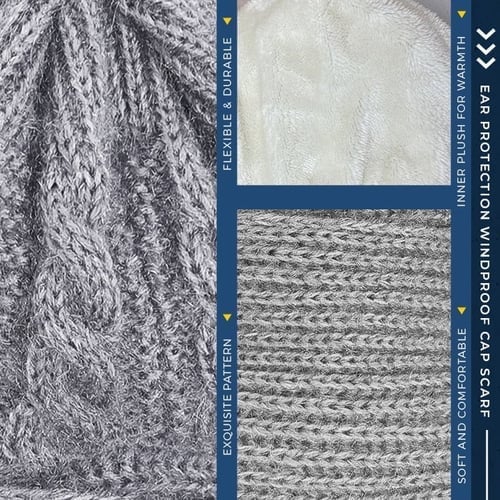 [Wyprzedaż zimowa⛄] Kompleksowa ochrona słuchu, wiatroszczelna czapka i szalik✨