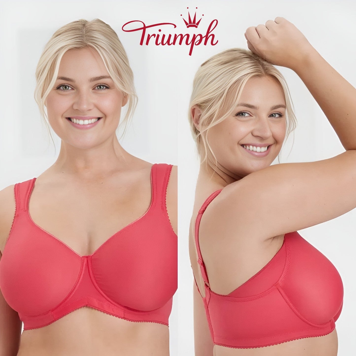 Triumph - (3 szt.) Prosty biustonosz typu push-up z pełną miseczką