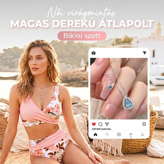🌸🌿 Hangsúlyozd az alakod – Női virágmintás, magas derekú bikini szett (EU S-XL) 🌊👙