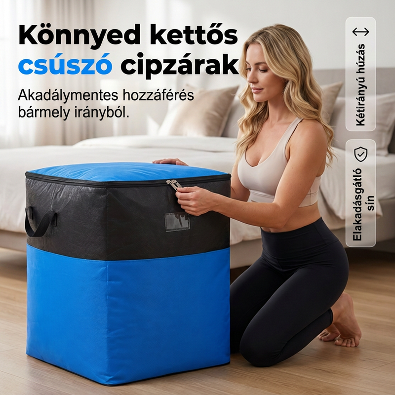 🚚📦 Összecsukható Tároló és Költöztető Táska – Extra Nagy Kapacitás, Lapra Hajtogatható Dizájn, Megerősített Fogantyúk otthoni Szervezéshez és Költözéshez 🏠👜