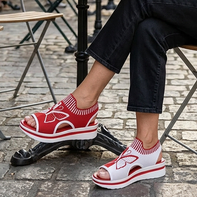 🦋👡Női szabadidős, nyitott orrú, vastag talpú strandpapucs (EU 36-43) 🏖️