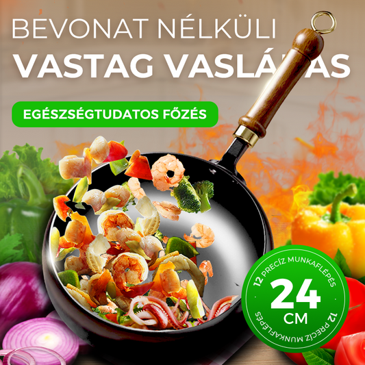 🧑‍🍳 Bevonat nélküli vasedény – hagyományos, tartós, minden tűzhelyre – Utánvét 💪