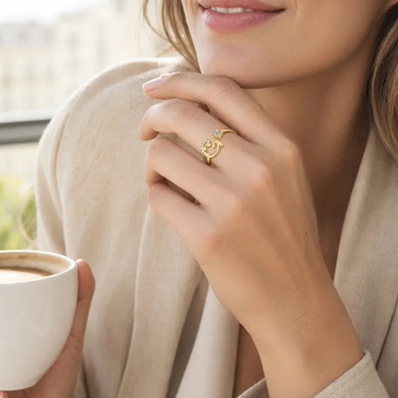 ⏳Időben korlátozott 50% kedvezmény⏰Állítható csillogó kezdőgyűrű nőknek💍