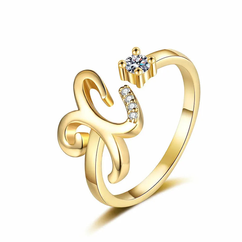 ⏳Időben korlátozott 50% kedvezmény⏰Állítható csillogó kezdőgyűrű nőknek💍