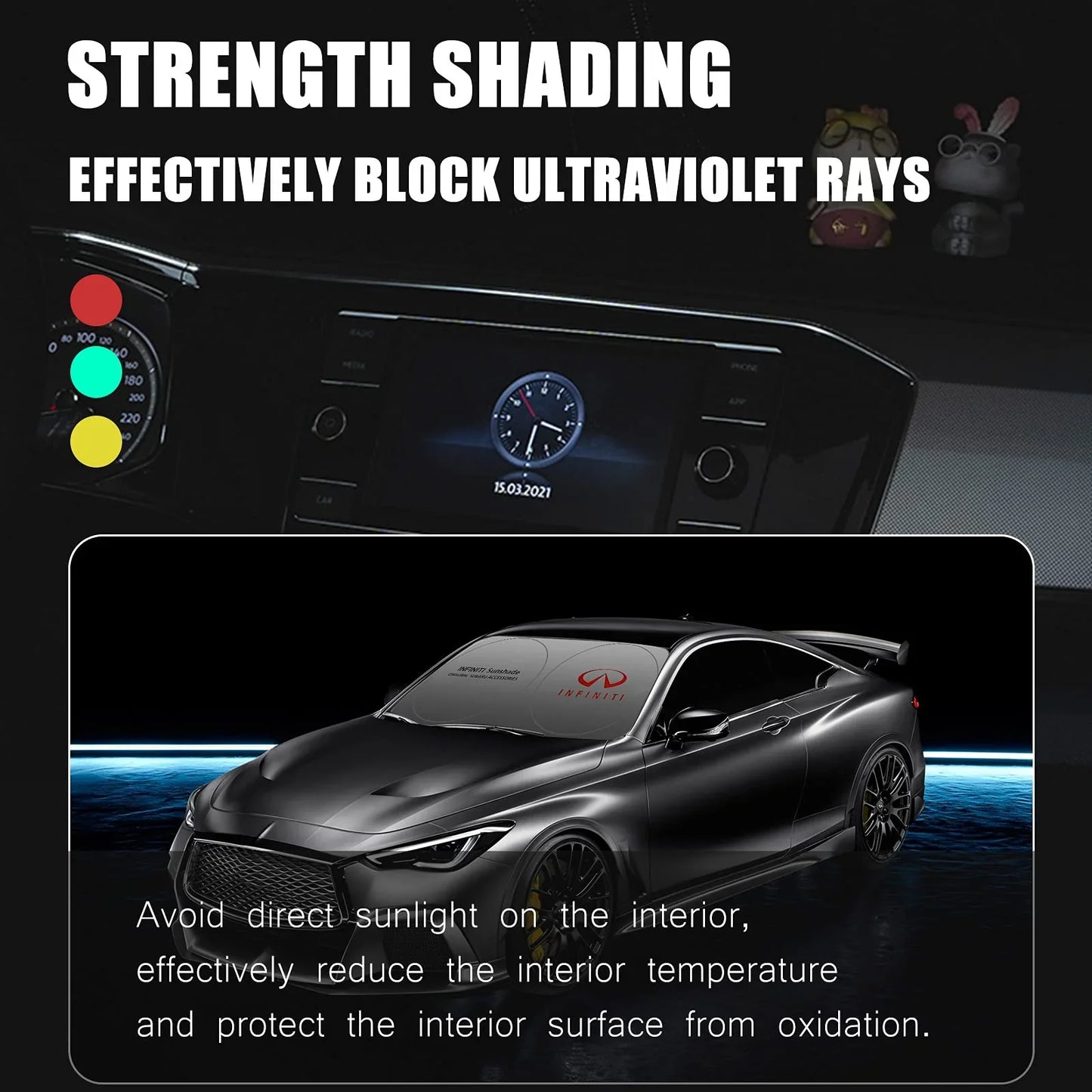 Osłona przeciwsłoneczna do samochodu, osłona termiczna przedniej szyby