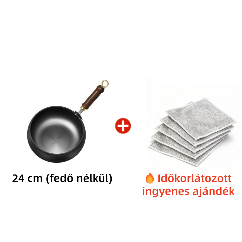 🧑‍🍳 Bevonat nélküli vasedény – hagyományos, tartós, minden tűzhelyre – Utánvét 💪