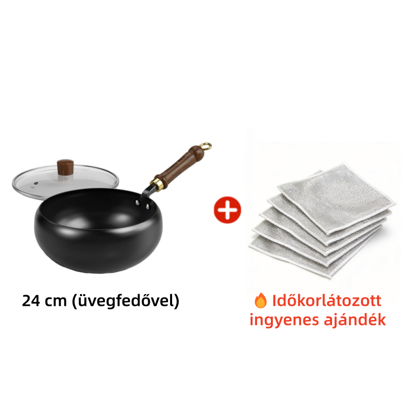 🧑‍🍳 Bevonat nélküli vasedény – hagyományos, tartós, minden tűzhelyre – Utánvét 💪