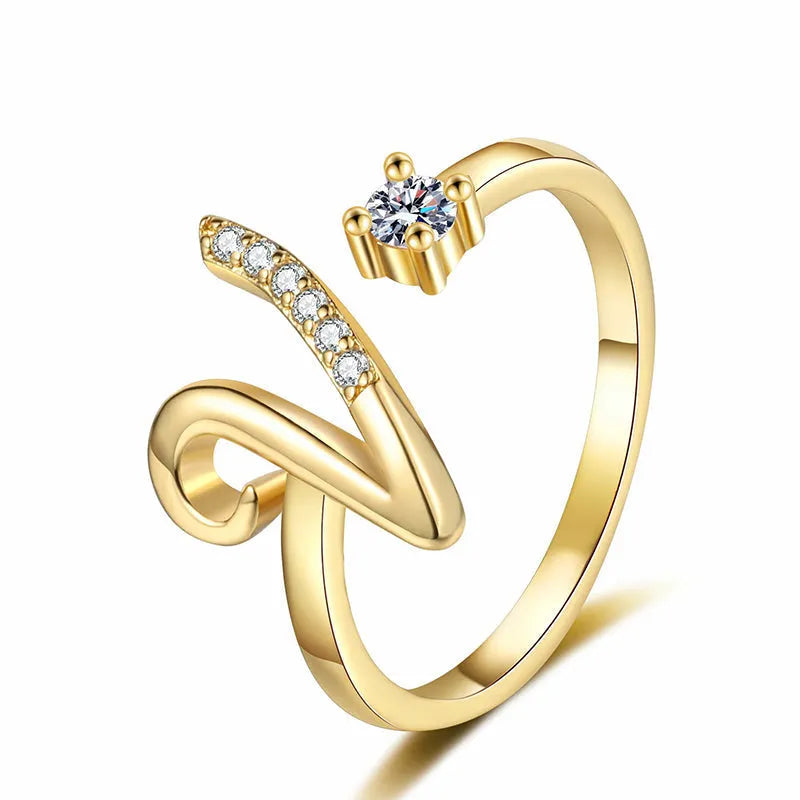 ⏳Időben korlátozott 50% kedvezmény⏰Állítható csillogó kezdőgyűrű nőknek💍