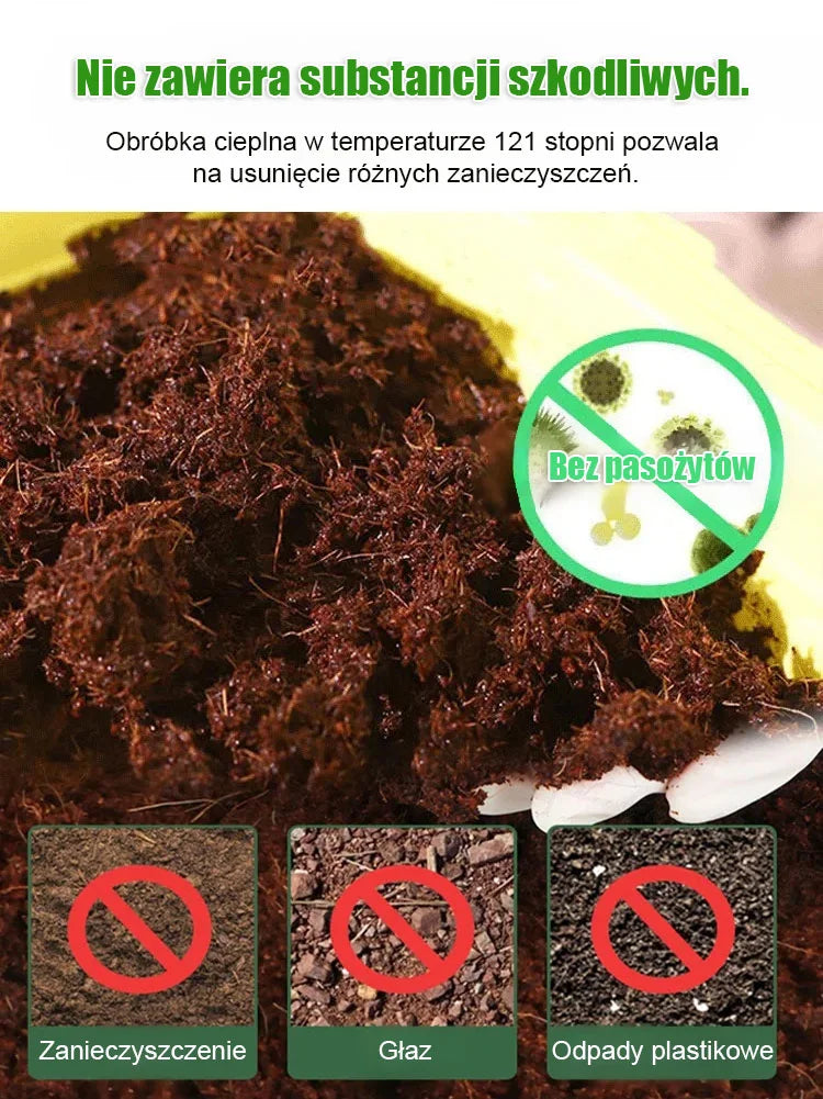 Dziesięcioletnia ziemia odżywcza z włókna kokosowego bez potrzeby nawożenia