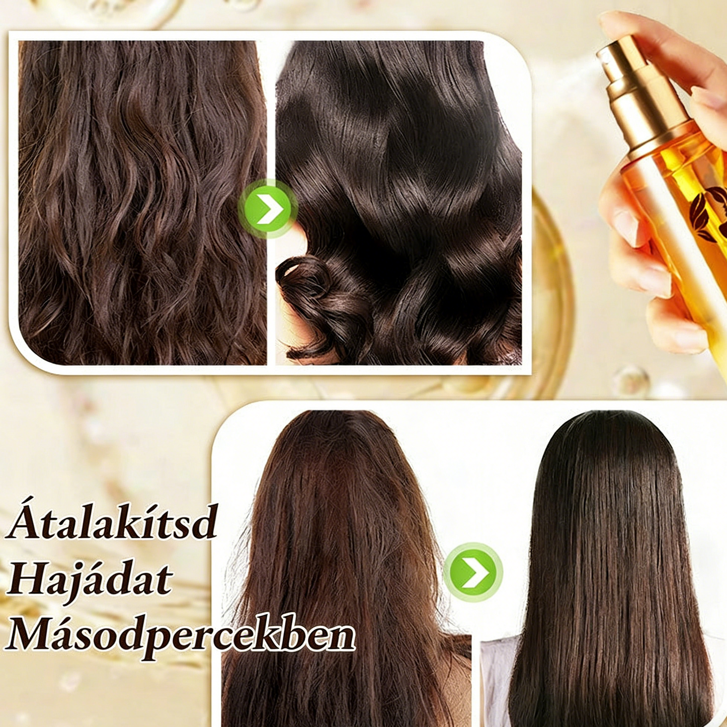 💁‍♀️✨Hajolaj-szérum spray göndör hajra ✨💆‍♀️Könnyű 3 az 1-ben kezelő spray