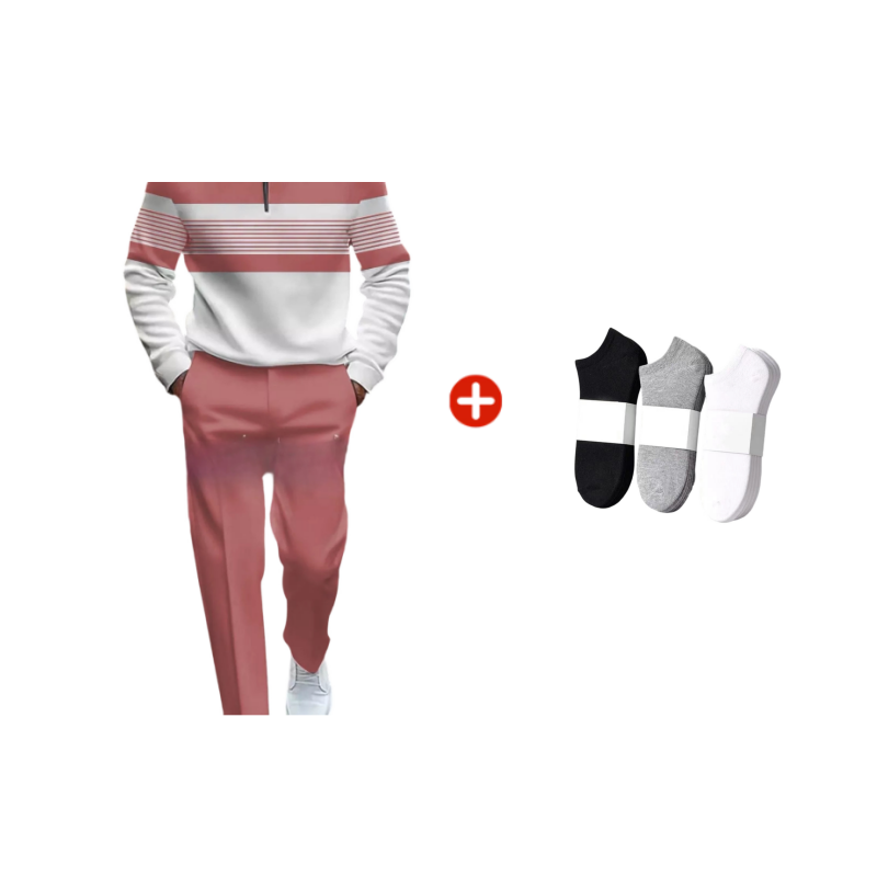 🔥 Férfi Grafikus Mintás Pulóver és Nadrág Szett – utcai stílus, kényelmes fazon és alkalmi megjelenés 👖