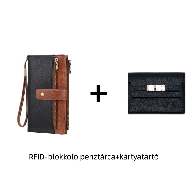 👛Retro stílusú, RFID-blokkolós, háromrészes női pénztárca