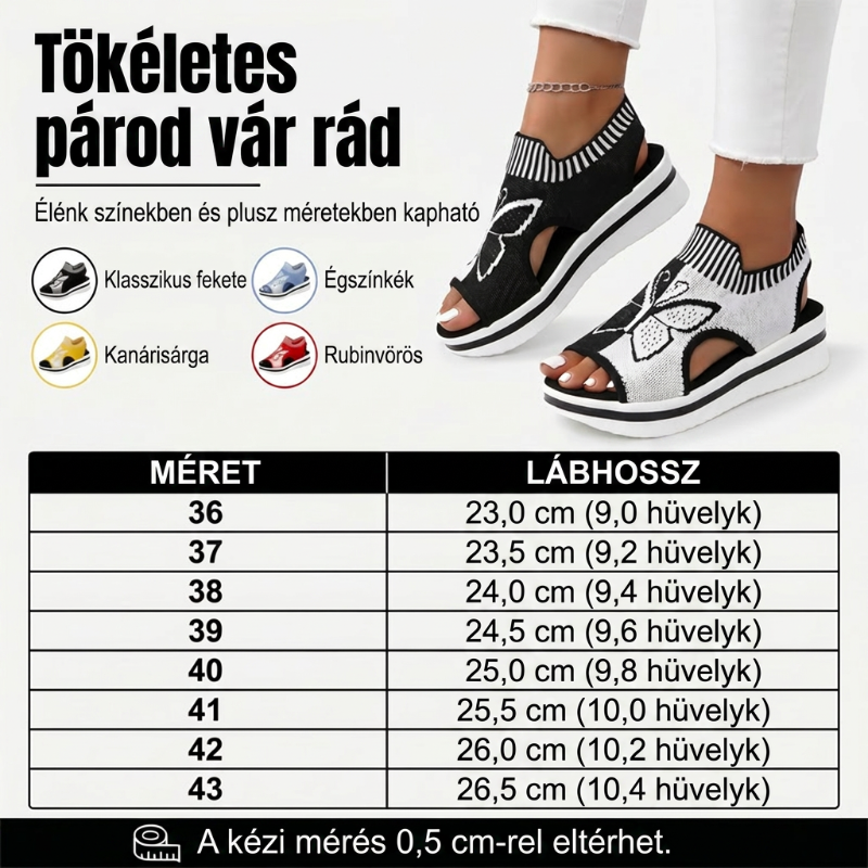 🦋👡Női szabadidős, nyitott orrú, vastag talpú strandpapucs (EU 36-43) 🏖️