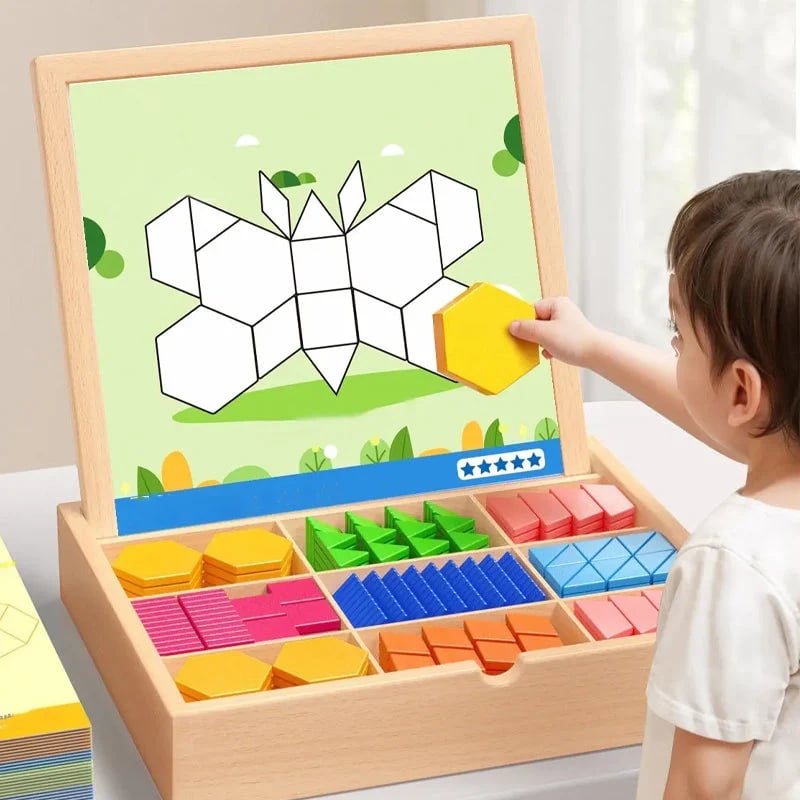 🎁Korai karácsonyi akció 50% kedvezménnyel🔥Fából készült mágneses mintás blokk kirakós készlet🧩