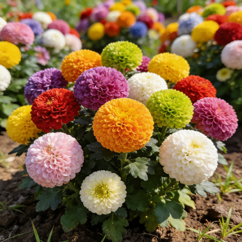 🏵️ Színes krizantémmagok – mint élő pingponglabdák a kertedben!