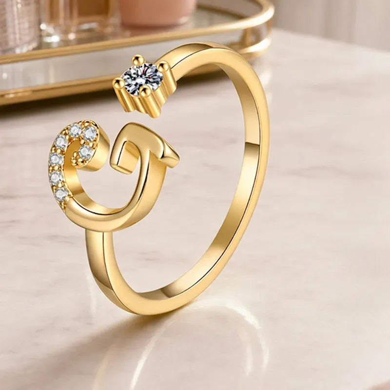 ⏳Időben korlátozott 50% kedvezmény⏰Állítható csillogó kezdőgyűrű nőknek💍