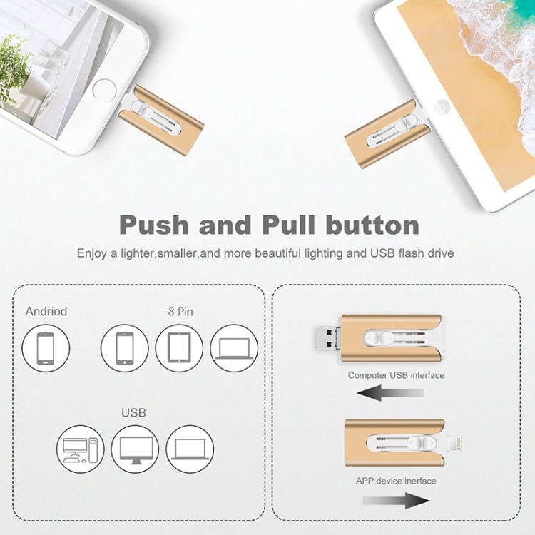 32~256 GB Micro USB + 8 pinów + USB 3.0 4 w 1 Telefon komórkowy Komputer U-Disk