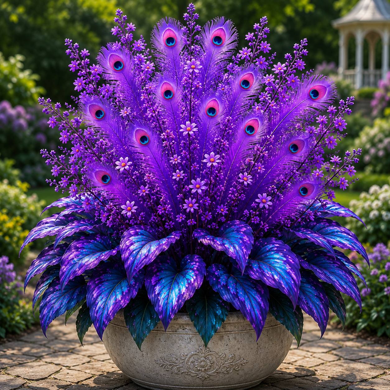 🔥 Spóroljon 50%-ot🦚Peacock Flame Hosta hagymások – Dús, árnyékot kedvelő növények kertbe és otthonra