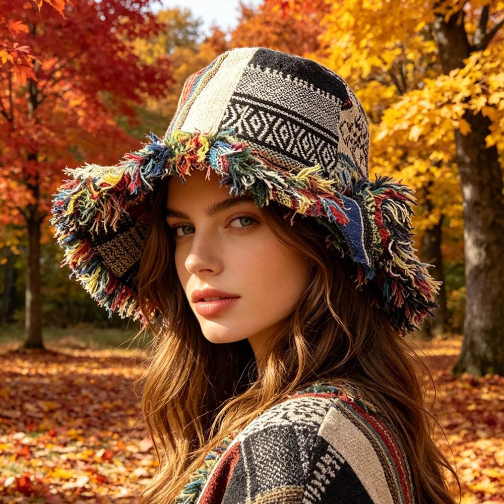 🎨Korlátozott ideig 50% kedvezmény🤠Kézzel készített halászsapka rojtos szélekkel, tiszta pamutból, puha, retró napkalap👒