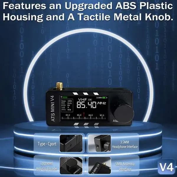 📻Frissített ATS Mini V4 Si4732 minden sávú DSP rádióvevő