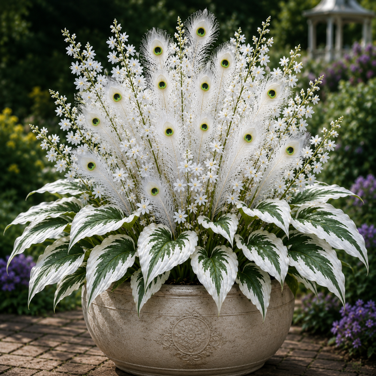 🔥 Spóroljon 50%-ot🦚Peacock Flame Hosta hagymások – Dús, árnyékot kedvelő növények kertbe és otthonra