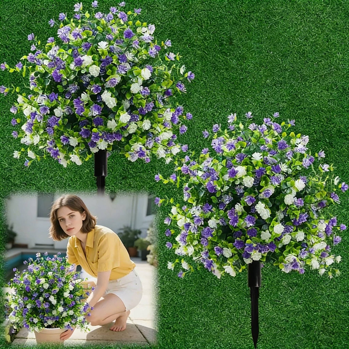 🎁Utolsó napi akció - 50% kedvezmény🔥Műcserepes fák földbe szúrt karókkal🌼