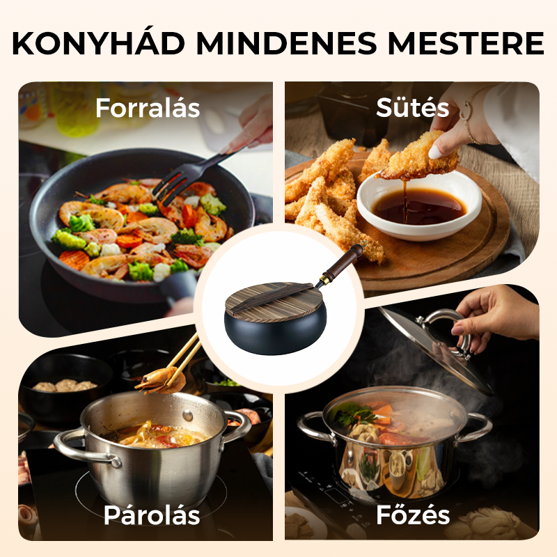 🧑‍🍳 Bevonat nélküli vasedény – hagyományos, tartós, minden tűzhelyre – Utánvét 💪