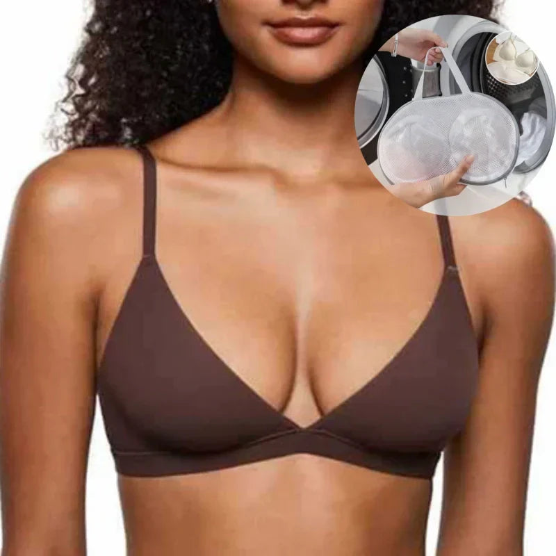 💞Női merevítő nélküli rugalmas anyagú támogató háromszög alakú bralette🌸