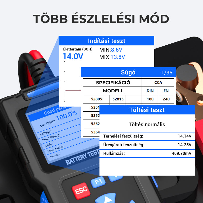 💥BT300 Autóakkumulátor-tesztelő 12 V-os terheléses tesztelő