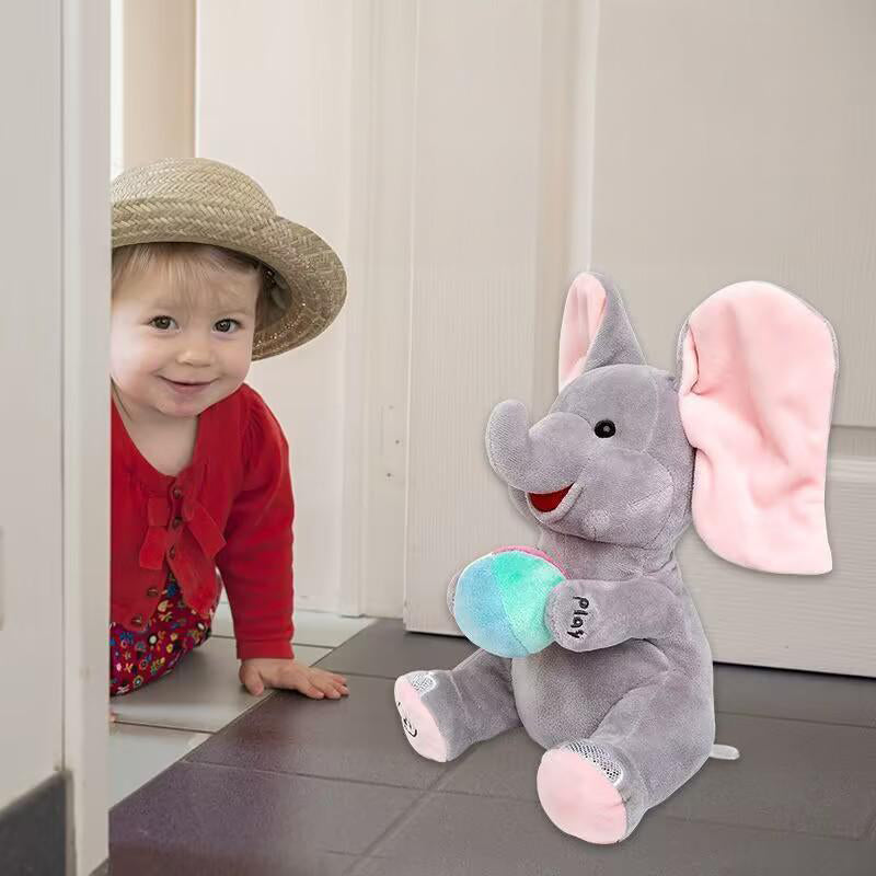 🎁🐘 Śliczna pluszowa zabawka w kształcie słonia do zabawy w chowanego