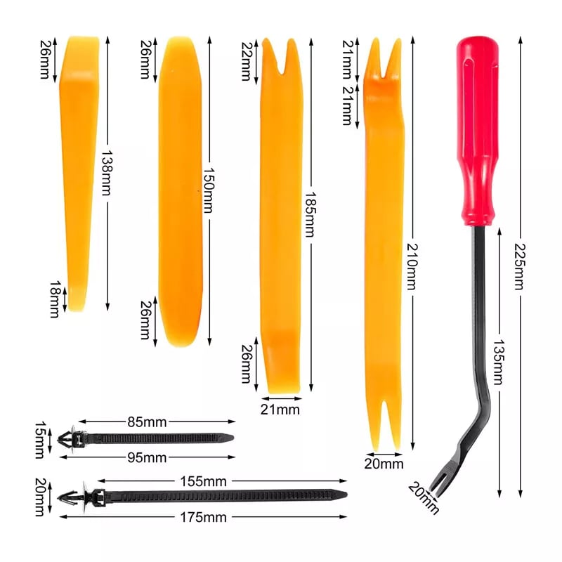 Zestaw elementów złącznych karoserii SnapForge i przyrząd do usuwania elementów złącznych