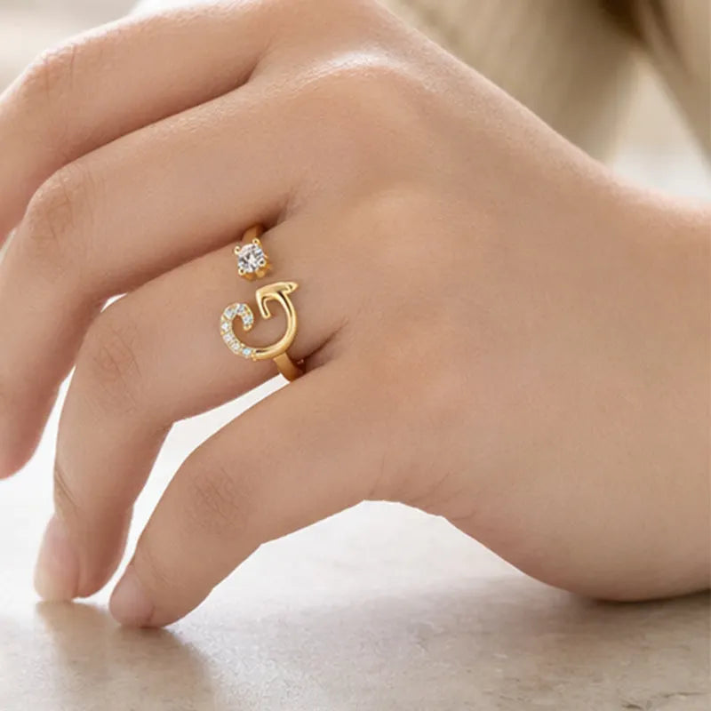 ⏳Időben korlátozott 50% kedvezmény⏰Állítható csillogó kezdőgyűrű nőknek💍