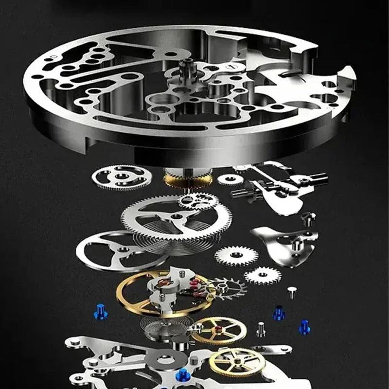 🔥Férfi vízálló római számlapos áttört automata mechanikus karóra⌚