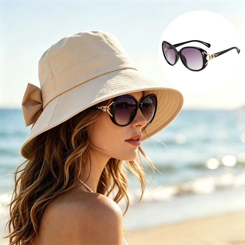 👒☀️Széles karimájú, masnis napvédő kalap nőknek
