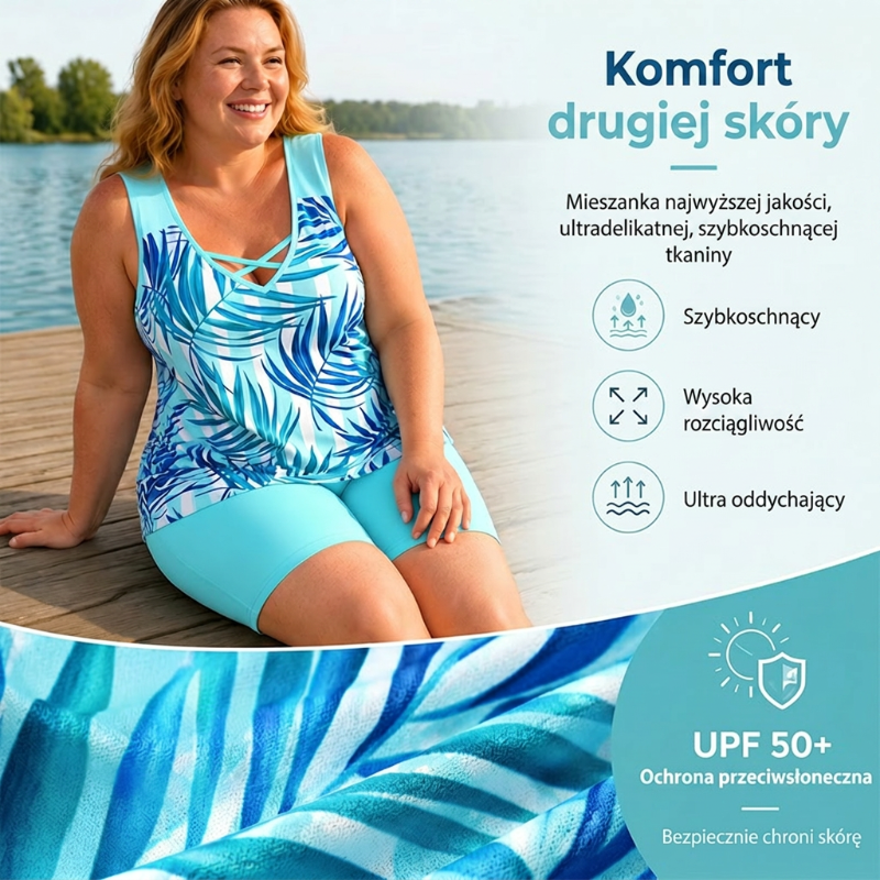 🩱🏊‍♀️Sportos stílusú, mintás, kétrészes női fürdőruha