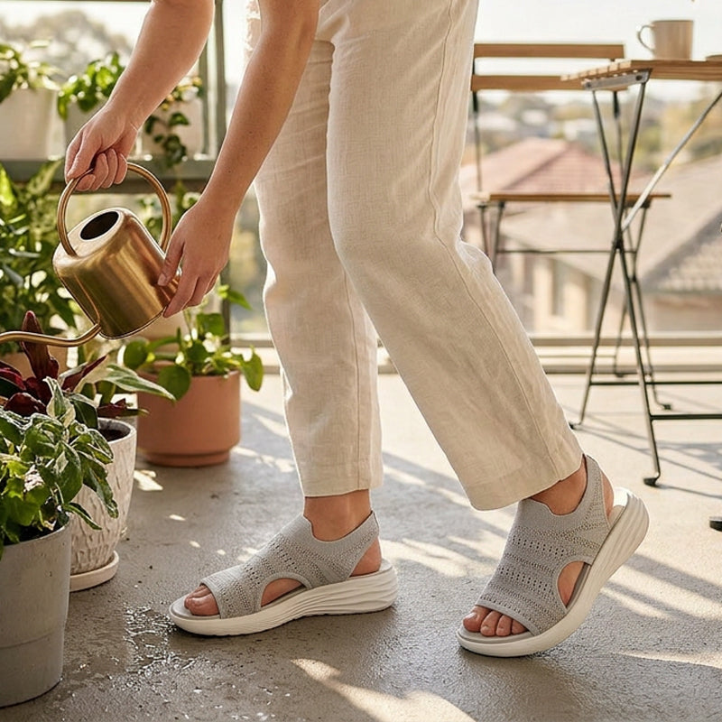 👠Női, lélegző kötött anyagból készült platform szandál ☁️
