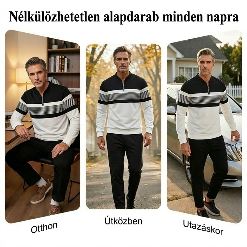 🔥 Férfi Grafikus Mintás Pulóver és Nadrág Szett – utcai stílus, kényelmes fazon és alkalmi megjelenés 👖