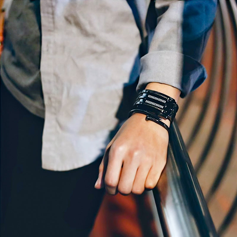 ⌚ MOST 50% KEDVEZMÉNY! 🤓 Cyberpunk bináris LED óra – „Csak a geekek értik” – Futurisztikus, egyedi és szemet gyönyörködtető kék LED kijelzővel 💙