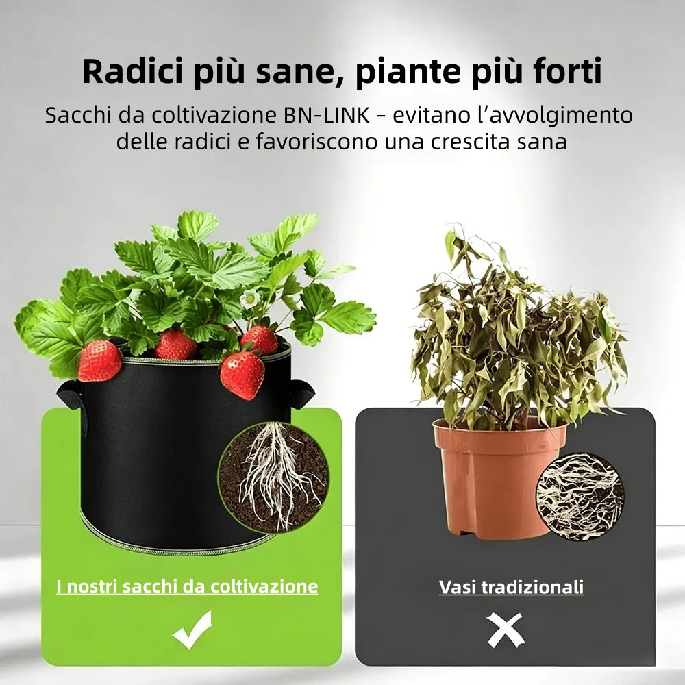 🌱 5 db-os, 19 literes (5 gallonos) termesztőzsák csomag – tartós, lélegző, füllel ellátott szövetcserepek zöldségekhez, virágokhoz és gyümölcsökhöz