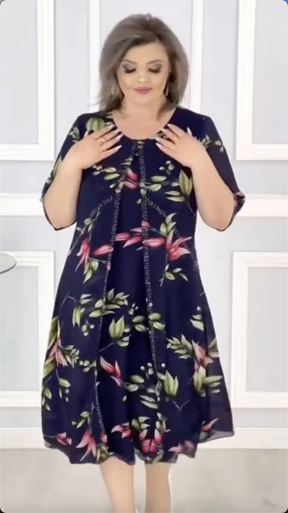 🌸2026-ös új divatos nyomott sifonruhák