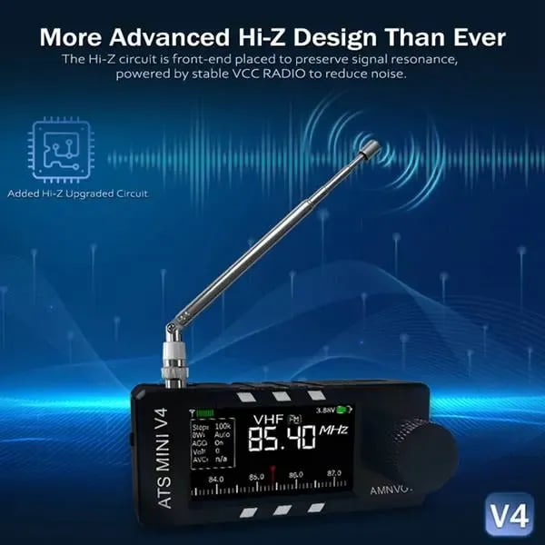 📻Frissített ATS Mini V4 Si4732 minden sávú DSP rádióvevő