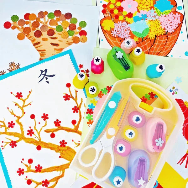 💖Ajándék a gyermeknek🎁Kreatív gyerekek DIY lyukasztó kézműves készlet🎉A gyermekek kreativitásának fejlesztése