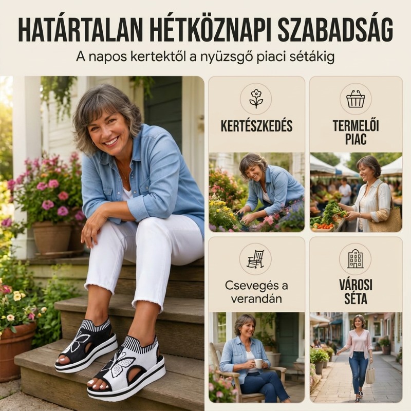 🦋👡Női szabadidős, nyitott orrú, vastag talpú strandpapucs (EU 36-43) 🏖️